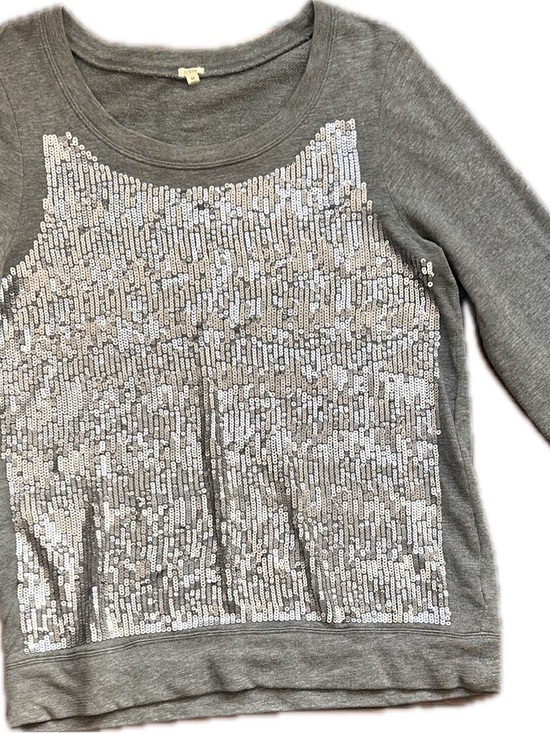 J. Crew Tops - J. Crew Gray Sequin Front Sweatshirt